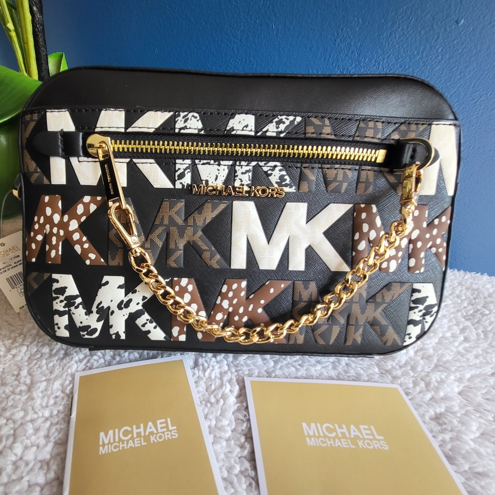 🆕MICHAEL KORS Jet Set Item Large Graphic Logo Chain Crossbody👜 - Picture 7 of 11